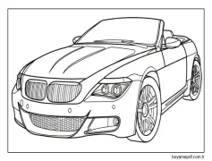 Cabrio BMW önden görünüm Boyama Sayfası