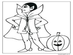 Cadılar Bayramı balkabağıyla vampir Boyama Sayfası