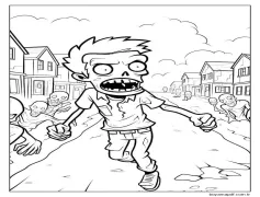 Cadılar Bayramı'nda Zombi Boyama Sayfası