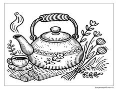 Çaydanlık 1 Boyama Sayfası