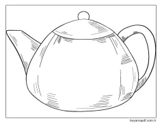 Çaydanlık Çizimi Yazdırılabilir Boyama Sayfası