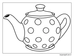 Çaydanlık Polka Dot'u çiz Boyama Sayfası