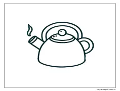 Çaydanlık ücretsiz çiz Boyama Sayfası