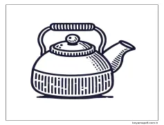 Çaydanlık yazdırılabilir Boyama Sayfası