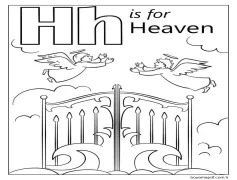 Cennet Harfi H Boyama Sayfası