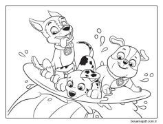 Chase, Marshall ve Rubble Boyama Sayfası