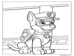 Chase Paw Patrol mutlu Boyama Sayfası