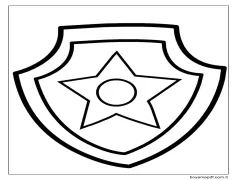 Chase Paw Patrol Rozeti Boyama Sayfası