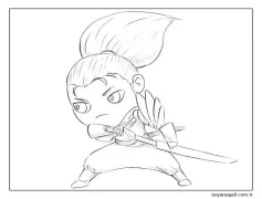 Chibi Yasuo Sevimli Boyama Sayfası