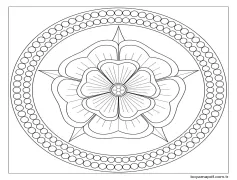 Çiçekler Mandala Çemberi Boyama Sayfası