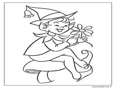 Çiçekli bir Leprikon çizin Boyama Sayfası