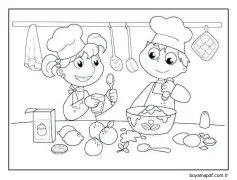 Çift, Aşçı Boyama Sayfası
