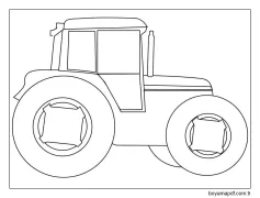 Çiftlik Traktörü Boyama Sayfası