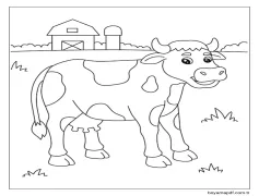 Çiftlikteki İnek Boyama Sayfası