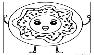 Çizgi Donut Boyama Sayfası