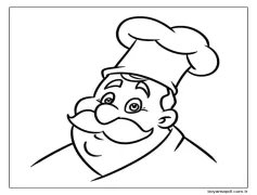 çizgi Film Mutfak şefi Boyama Sayfası