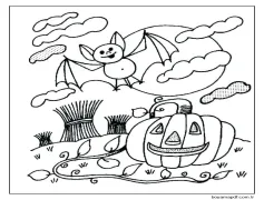 Çizgi Film Yarasası Boyama Sayfası