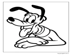 Çizgi Pluto Boyama Sayfası