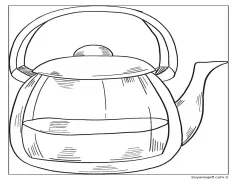 Çizim Baskı Çaydanlık Boyama Sayfası