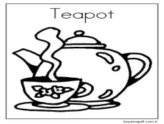 Çizim Fincanı ve Çaydanlık Boyama Sayfası