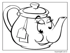 Çizim Hanım Çaydanlığı Boyama Sayfası