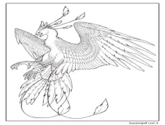 Çizmek Anka Kuşu basit Boyama Sayfası