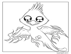 Çizmek Anka Kuşu Sevimli Boyama Sayfası