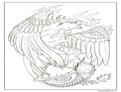 Çizmek Anka Kuşu Ücretsiz yazdırılabilir Boyama Sayfası