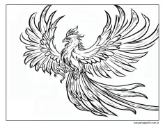 Çizmek Anka Kuşu yazdırılabilir Boyama Sayfası