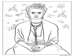 Çizmek Frida Kahlo Çocuklar için ücretsiz Boyama Sayfası
