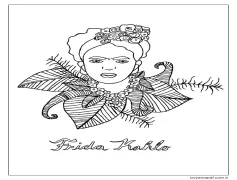 Çizmek Frida Kahlo çocuklar için yazdırılabilir Boyama Sayfası