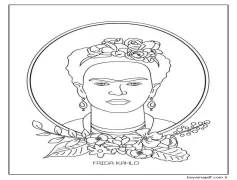Çizmek Frida Kahlo kolay Boyama Sayfası