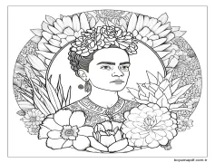 Çizmek Frida Kahlo ücretsiz Boyama Sayfası