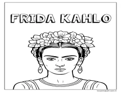 Çizmek Frida Kahlo yazdırılabilir Boyama Sayfası