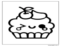 Çizmek Kawaii Yemek yazdırılabilir basit Boyama Sayfası