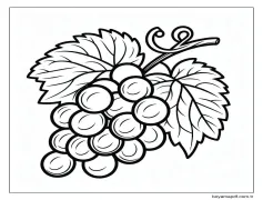 Çizmek Üzümler Basit Boyama Sayfası