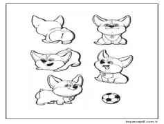 Clockwork Corgi Topla Oynanıyor Boyama Sayfası