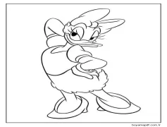 Çocuk için sevimli Daisy Duck Boyama Sayfası