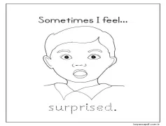 Çocuk şaşırmış Hissediyor Boyama Sayfası