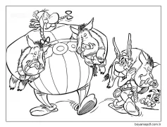 Çocuklar İçin Bedava Asteriks ve Oburiks Boyama Sayfası