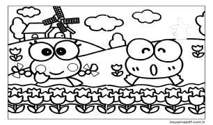 Çocuklar İçin Bedava Keroppi Boyama Sayfası