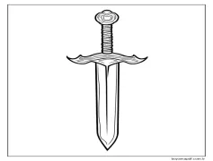 Çocuklar İçin Bedava Kılıç Boyama Sayfası