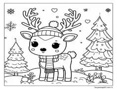 Çocuklar için bedava ren geyiği Boyama Sayfası