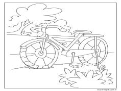 Çocuklar İçin Bisiklet Boyama Sayfası