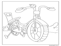 Çocuklar İçin Bisiklet Yazdırılabilir Boyama Sayfası