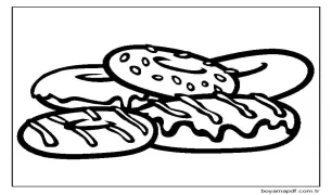 Çocuklar İçin Donutlar Boyama Sayfası