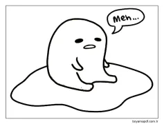 Çocuklar İçin Gudetama Boyama Sayfası
