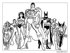 Çocuklar için Justice League'i çizin Boyama Sayfası