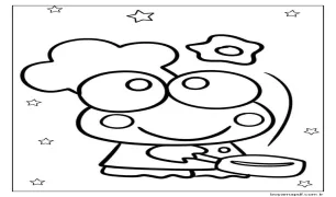 Çocuklar İçin Keroppi Boyama Sayfası