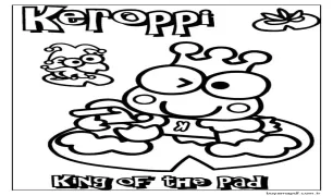 Çocuklar İçin Keroppi Yazdırılabilir Boyama Sayfası